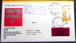 Envelope Comemorativo da Holanda de 1974 São Paulo x Frankfurt