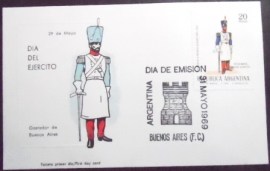First Day Card da Argentina de 1969 Dia Del Ejercito