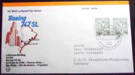 Envelope Comemorativo da Alemanha de 1980 Boeing 747 SL Lufthansa