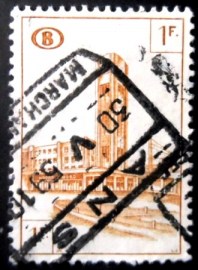 Selo postal da Bélgica de 1953 Brussels-North railway station