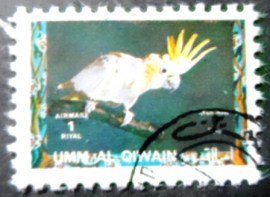 Selo postal de Umm Al Qiwain  de 1972 Yellow-crested Cockatoo