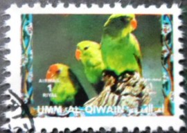 Selo postal de Umm Al Qwain  de 1972 Black-winged Lovebird