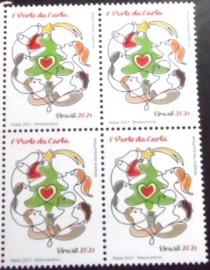 Quadra de selos postais do Brasil de 2021 Reencontros