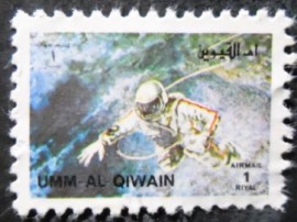 Selo postal de Umm Al Qwain de 1972 Astronaut Eva