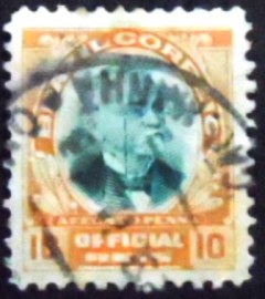 Selo postal Oficial emitido em 1906 no Brasil - O 1 U