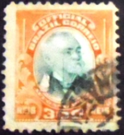 Selo postal Oficial de 1906 Afonso Penna 300rs - O 6 U