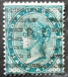 Selo postal da Índia de 1882 Queen Victoria ½