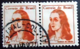 Par de selos postais do Brasil de 1967 Marília de Dirceu