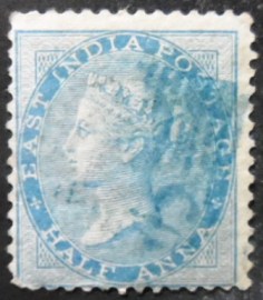Selo postal da Índia de 1856 Queen Victoria ½