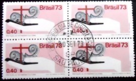 Quadra de selos postais do Brasil de 1973 Patrimônio Cultural