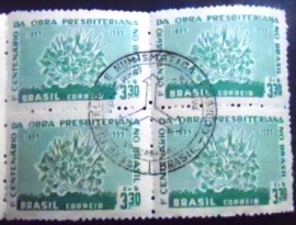 Quadra do Brasil de 1959 Exp. Filatélica e Numismática de Apucarana