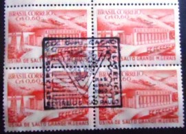 Quadra de selos do Brasil de 1956 Exposição e Divulgação Filatélica SP