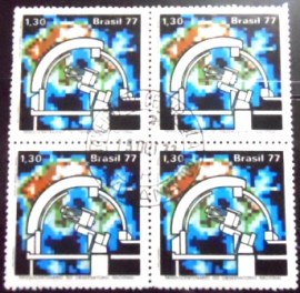 Quadra de selos postais do Brasil de 1977 Observatório Nacional