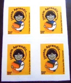 Quadra de selos postais do Brasil de 2015 Jovem Aprendiz