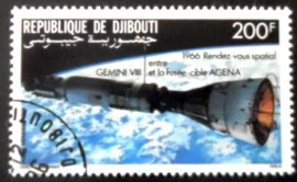 Selo postal de Djibouti de 1986 Space rendezvous