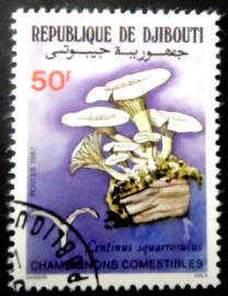 Selo postal de Djibouti de 1987 Edible Mushrooms
