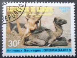 Selo postal de Djibouti de 1987 Dromedary