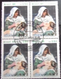 Quadra de selos postais do Brasil de 1986 Henrique Bernardelli