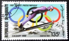 Selo postal de Djibouti de 1987 Ski Jumping