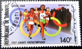 Selo postal de Djibouti de 1987 Running