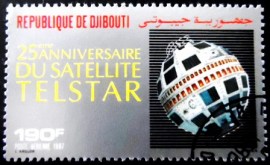 Selo postal de Djibouti de 1987 Telstar
