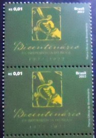 Par de selos do Brasil de 2022 Bicentenário da Independência