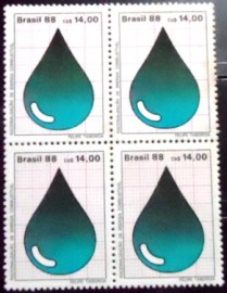 Quadra de selos postais do Brasil de 1988 Petróleo