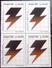 Quadra de selos postais do Brasil de 1988 Energia Elétrica