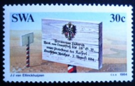 Selo postal do Sudoeste Africano de 1984 Border plate