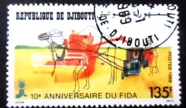 Selo postal de Djibouti de 1988 Fund for Agricultural Development