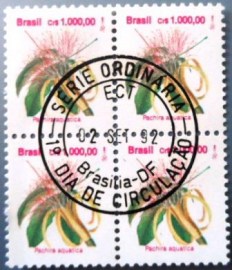Quadra de selos postais do Brasil de 1992 Algodão DF