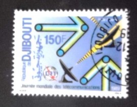 Selo postal de Djibouti de 1989 Telecommunications Day