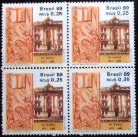 Quadra de selos postais de 1989 Biblioteca Pública