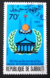 Selo postal de Djibouti de 1989 Interparliament Union