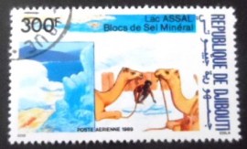 Selo postal de Djibouti de 1989 Lake Assal