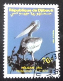 Selo postal de Djibouti de 1991 Pink-backed Pelican