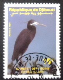 Selo postal de Djibouti de 1991 Western Reef-Heron