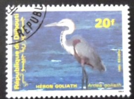 Selo postal de Djibouti de 1991 Goliath Heron