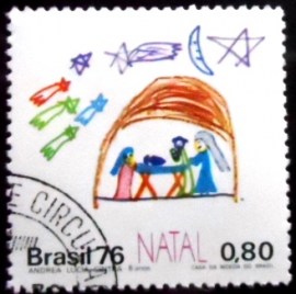  Selo Postal do Brasil de 1976 Manjedoura