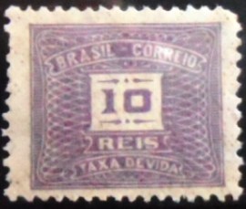 Selo postal do Brasil de 1919 Cifra Horizontal 10 - X 41 N