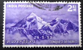 Selo postal da Índia de 1953 Mount Everest