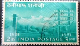 Selo postal da Índia de 1953 Centenary of Indian Telegraphs