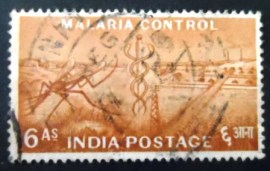 Selo postal da Índia de 1955 Malaria Control
