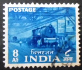 Selo postal da Índia de 1955 Chittaranjan Locomotive Works
