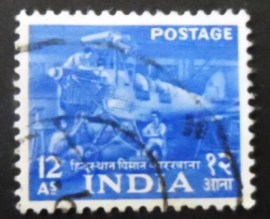 Selo postal da Índia de 1955 Hindustan Aircraft Factory
