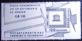 Bloco postal do Brasil de 1966 UNESCO N GC