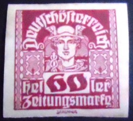 Selo postal da Áustria de 1920 Mercury 60 n