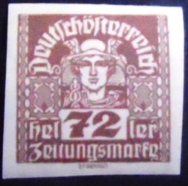 Selo postal da Áustria de 1921 Mercury