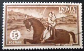 Selo postal da Índia de 1957 Rani Laksmi Bai