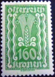 Selo postal da Áustria de 1922 Symbolism Ear of Corn 160